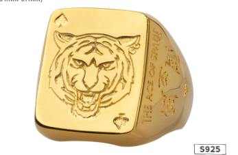 Anillo Sello Del Tigre 14K